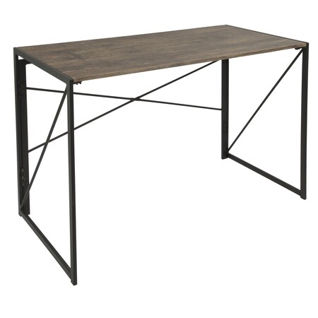 Lumisource Dakota Office Desk in Black with Wood Top OFD-DKTA BK+BN